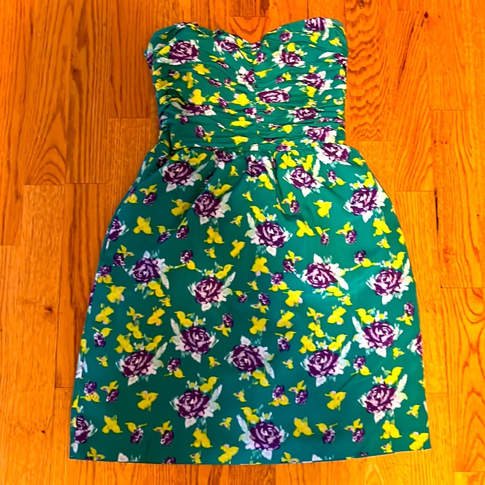 GAP women’s strapless floral mini dress, sz 6